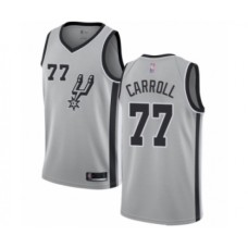 Men's San Antonio Spurs #77 DeMarre Carroll Authentic Silver Basketball Jersey Statement Edition