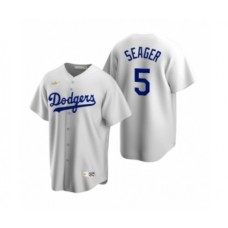 Men's Los Angeles Dodgers #5 Corey Seager Nike White Cooperstown Collection Home Stitched Jersey