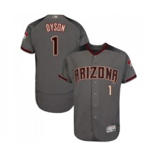 Men's Arizona Diamondbacks #1 Jarrod Dyson Grey Road Authentic Collection Flex Base Baseball Jersey