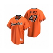 Men's Baltimore Orioles #47 John Means Nike Orange Cooperstown Collection Alternate Stitched Jersey