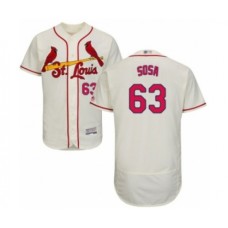 Men's St. Louis Cardinals #63 Edmundo Sosa Cream Alternate Flex Base Authentic Collection Baseball Player Stitched Jersey