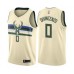 Men's Milwaukee Bucks #0 Donte DiVincenzo Authentic Cream Basketball Stitched Jersey - City Edition