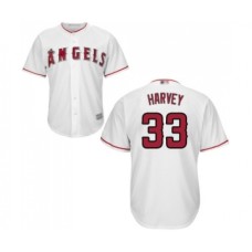 Men's Los Angeles Angels of Anaheim #33 Matt Harvey Replica White Home Cool Base Baseball Jersey