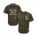 Men's St. Louis Cardinals #32 Matt Wieters Authentic Green Salute to Service Baseball Jersey