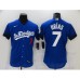 Men's Nike Los Angeles Dodgers #7 Julio Urias Blue Elite City Player Stitched Jersey