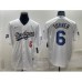 Men's Los Angeles Dodgers #6 Trea Turner Number White Gold Championship Stitched MLB Cool Base Nike Jersey