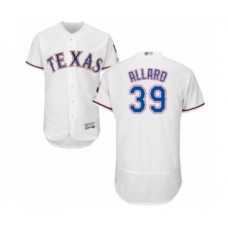 Men's Texas Rangers #39 Kolby Allard White Home Flex Base Authentic Collection Baseball Player Stitched Jersey