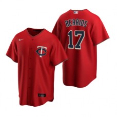 Men's Nike Minnesota Twins #17 Jose Berrios Red Alternate Stitched Baseball Jersey