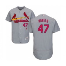 Men's St. Louis Cardinals #47 Rangel Ravelo Grey Road Flex Base Authentic Collection Baseball Player Stitched Jersey