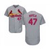 Men's St. Louis Cardinals #47 Rangel Ravelo Grey Road Flex Base Authentic Collection Baseball Player Stitched Jersey