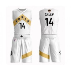 Men's Toronto Raptors #14 Danny Green Swingman White 2019 Basketball Finals Bound Suit Jersey - City Edition