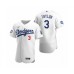 Men's Los Angeles Dodgers #3 Chris Taylor White 2020 World Series Champions Authentic Stitched Jersey