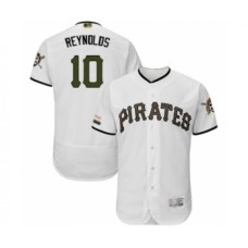 Men's Pittsburgh Pirates #10 Bryan Reynolds White Alternate Authentic Collection Flex Base Baseball Player Stitched Jersey