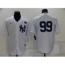 Men's New York Yankees #99 Aaron Judge White Cool Base Stitched Rose Baseball Jersey