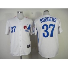 Mitchell And Ness Expos #37 Steve Rodgers White Throwback Stitched Baseball Jersey