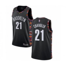 Men's Brooklyn Nets #21 Wilson Chandler Authentic Black Basketball Jersey - 2018 19 City Edition