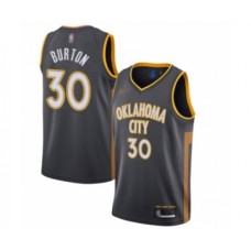 Men's Oklahoma City Thunder #30 Deonte Burton Swingman Charcoal Basketball Stitched Jersey - 2019 20 City Edition