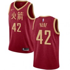 Men's Nike Houston Rockets #42 Nene Swingman Red NBA Jersey - 2018 19 City Edition