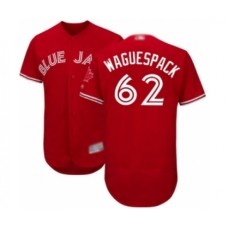 Men's Toronto Blue Jays #62 Jacob Waguespack Scarlet Alternate Flex Base Authentic Collection Alternate Baseball Player Stitched Jersey