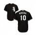 Men's Majestic Chicago White Sox #10 Yoan Moncada Replica Black Alternate Home Cool Base MLB Jerseys