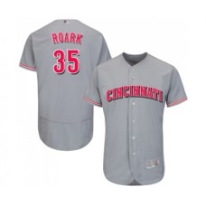 Men's Cincinnati Reds #35 Tanner Roark Grey Road Flex Base Authentic Collection Baseball Jersey