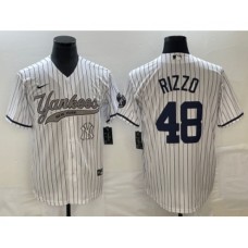 Men's New York Yankees #48 Anthony Rizzo White Cool Base Stitched Baseball Jersey