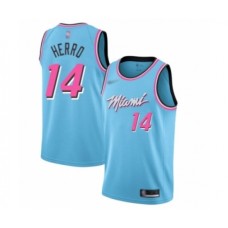 Men's Miami Heat #14 Tyler Herro Swingman Blue Basketball Stitched Jersey - 2019 20 City Edition