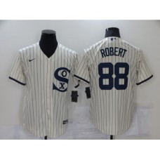 Men's Nike Chicago White Sox #88 Luis Robert Cream Game 2021 Field of Dreams Stitched Jersey