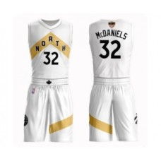 Men's Toronto Raptors #32 KJ McDaniels Swingman White 2019 Basketball Finals Bound Suit Jersey - City Edition