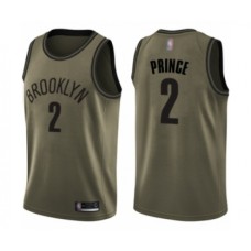 Men's Brooklyn Nets #2 Taurean Prince Swingman Green Salute to Service Basketball Jersey