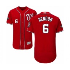 Men's Washington Nationals #6 Anthony Rendon Red Alternate Flex Base Authentic Collection 2019 World Series Bound Baseball Stitched Jersey