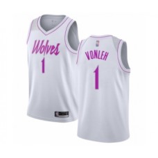 Men's Minnesota Timberwolves #1 Noah Vonleh White Swingman Stitched Jersey - Earned Edition