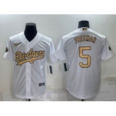 Men's Los Angeles Dodgers #5 Freddie Freeman White 2022 All Star Stitched Cool Base Nike Jersey