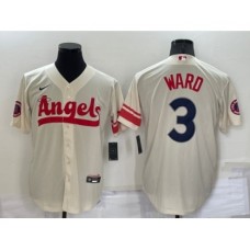 Men's Los Angeles Angels #3 Taylor Ward Cream 2022 City Connect Cool Base Stitched Jersey