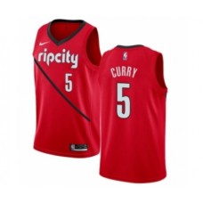 Men's Nike Portland Trail Blazers #5 Seth Curry Red Swingman Jersey - Earned Edition