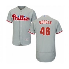 Men's Philadelphia Phillies #46 Adam Morgan Grey Road Flex Base Authentic Collection Baseball Player Stitched Jersey