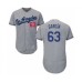 Men's Los Angeles Dodgers #63 Yimi Garcia Grey Road Flex Base Authentic Collection Baseball Player Stitched Jersey