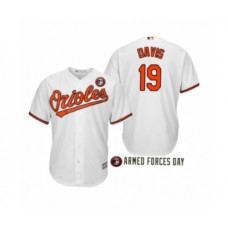 Men's Baltimore Orioles 2019 Armed Forces Day #19 Chris Davis White Stitched Jersey