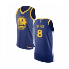 Men's Golden State Warriors #8 Alec Burks Authentic Royal Blue Basketball Jersey - Icon Edition