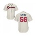 Men's Atlanta Braves #56 Darren O Day Replica Cream Alternate 2 Cool Base Baseball Jersey