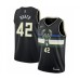 Men's Milwaukee Bucks #42 Vin Baker Authentic Black Finished Basketball Stitched Jersey - Statement Edition