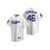 Men's Los Angeles Dodgers #46 Tony Gonsolin White 2020 World Series Replica Stitched Jersey