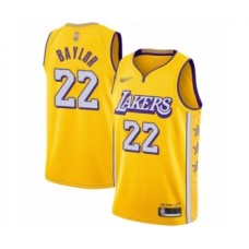 Men's Los Angeles Lakers #22 Elgin Baylor Swingman Gold 2019-20 City Edition Basketball Stitched Jersey