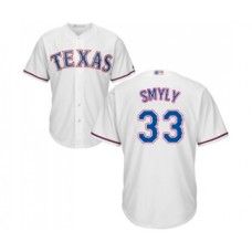 Men's Texas Rangers #33 Drew Smyly Replica White Home Cool Base Baseball Jersey