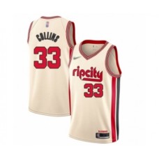 Men's Portland Trail Blazers #33 Zach Collins Swingman Cream Basketball Stitched Jersey - 2019 20 City Edition