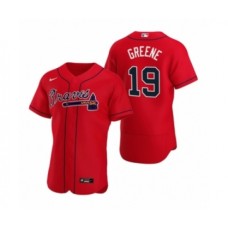 Men's Atlanta Braves #19 Shane Greene Nike Red Authentic 2020 Alternate Stitched Jersey