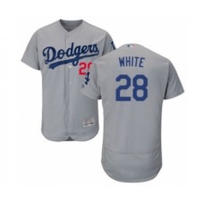 Men's Los Angeles Dodgers #28 Tyler White Gray Alternate Flex Base Authentic Collection Baseball Player Stitched Jersey