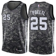 Men's Nike San Antonio Spurs #25 Jakob Poeltl Swingman Camo NBA Jersey - City Edition