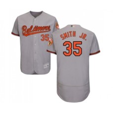 Men's Baltimore Orioles #35 Dwight Smith Jr. Grey Road Flex Base Authentic Collection Baseball Jersey