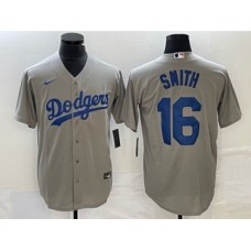 Men's Nike Los Angeles Dodgers #16 Will Smith Grey Stitched Cool Base Nike Jersey